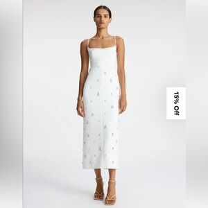 A.L.C. Alana embellished midi dress in white. Worn once, excellent condition!